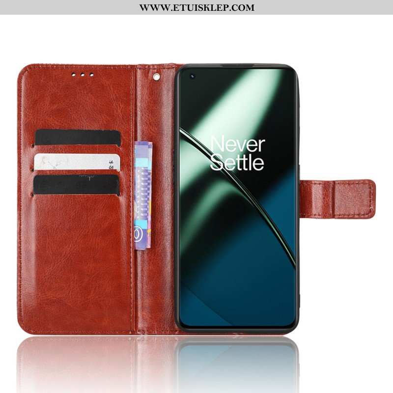 Etui Folio do OnePlus 11 5G Błyszcząca Sztuczna Skóra